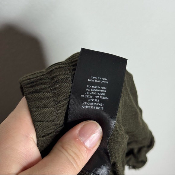 Aritzia Sunday Best Olive Green Lightweight Joggers Drawstring Waist Boho - Picture 9 of 9